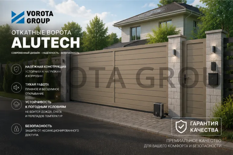 Откатные ворота Alutech Prestige (выс. х  шир.) 1210*4250