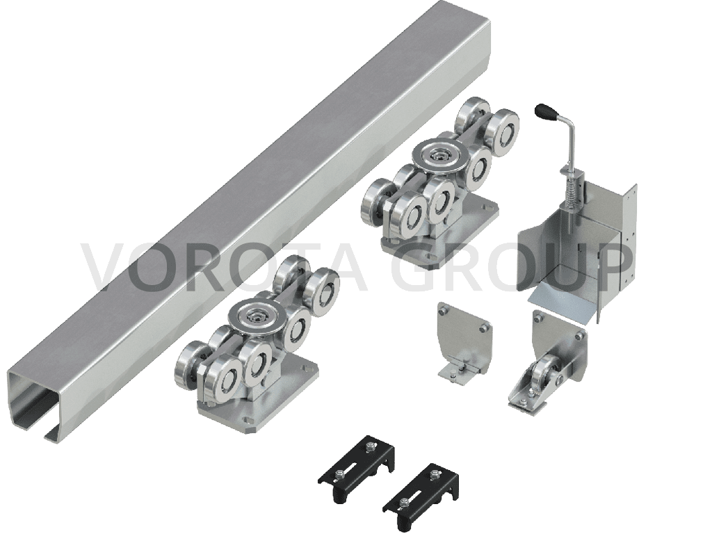 Система роликов и направляющих для балки х/к 138х144х6 L=12000мм